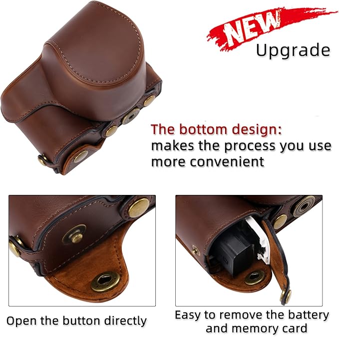 Hargedis XEVN for Sony ZV-E10 case,for Sony ZV-E10 case,Premium PU Full Body Leather Camera Case Bag for Sony Alpha ZV-E10 Fit 16-50mm Lens with Camera Shoulder Strap