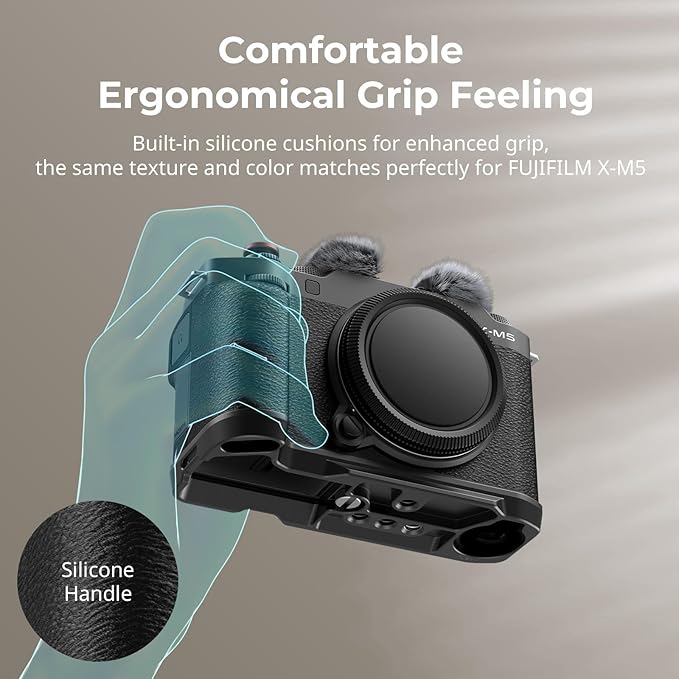 SmallRig Thumb Grip with Hot Shoe Cover for FUJIFILM X-M5 + X-M5 Handgrip L-Shape Grip