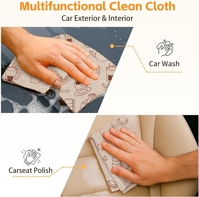 Microfiber Cleaning Cloth Roll, 50-Count Reusable Washable Rags, Absorbent Lint-Free Non-Scratch Streak-Free Tear-Away Barista Towels for Kitchen & Home, Bar & Studio, 12x12 in
