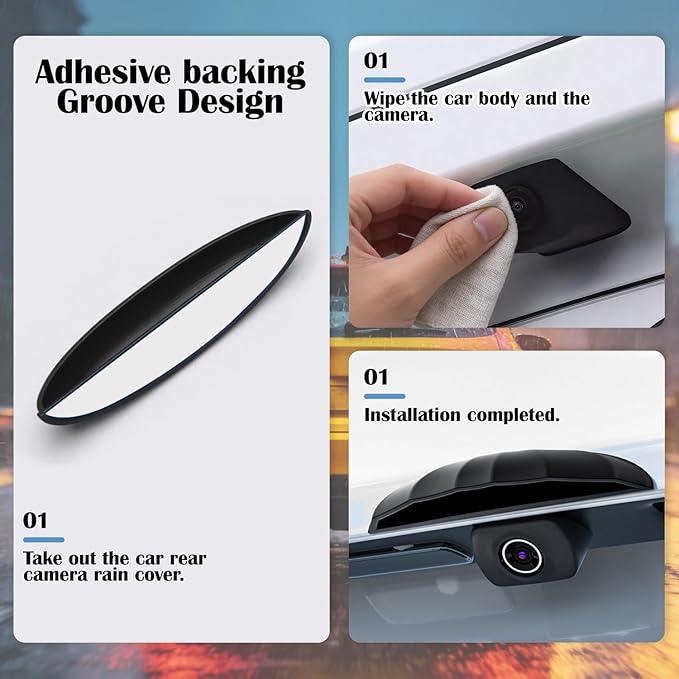 Universal Silicone Rear Camera Rain Cover - Waterproof & Easy Install Anti-Rain Protector for Car Backup Cameras