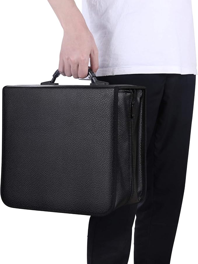 CCidea CD Case DVD Holder Storage, 400 Capacity DVD Cases Organizer Portable Cd Wallet Binder for Home Travel (400 Black)