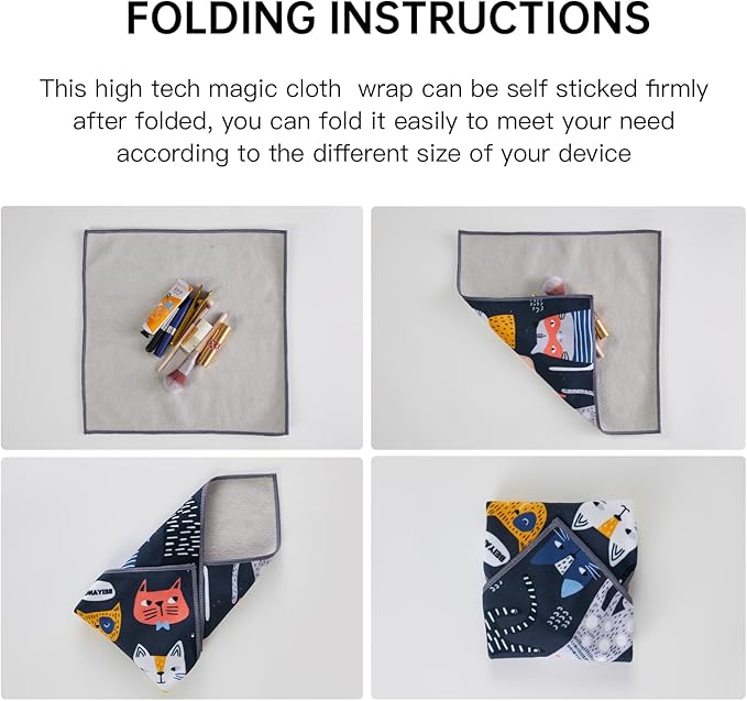 BEIYANG 13.8x13.8 Inch Camera Protective Wrap, Lens Protector Wrapper, Magic Self-Adhesive Cloth for Camera/Lens/Phone/DSLR/Laptop/Accessories, Anti Scratch Equipment Wrap Storage Pouch