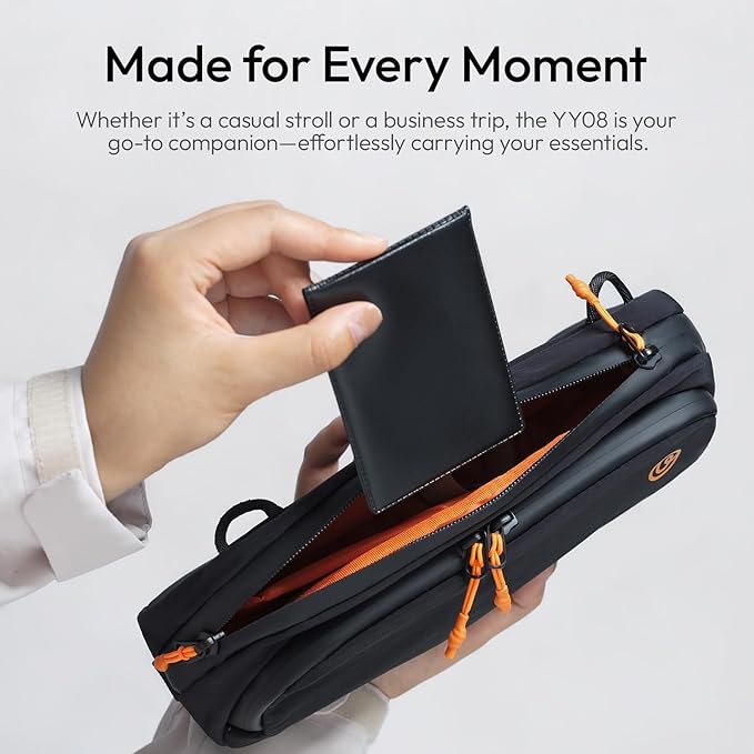 ULANZI YY08 Sling Bag Everyday Shoulder Bag for DJI Osmo Pocket 3/GoPro/Insta360 Action Cameras, Vlog Photography Crossbody Portable Bag Small Camera Case w Detachable Strap, 2L, Gray