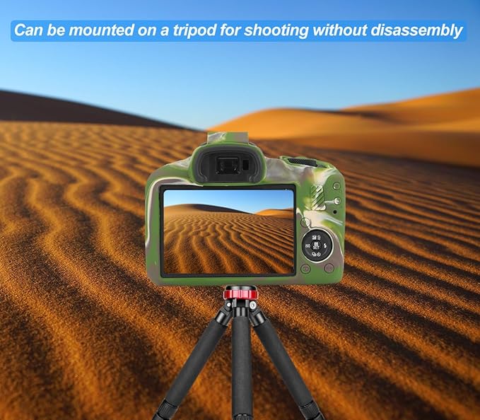 Pocoukate Case for Canon EOS R100 Camera, Soft Silicone Protective Cover Skin with EOS R100 Screen Protector Accessories for EOS R100 Mirrorless Camera Silicone Case - Camouflage