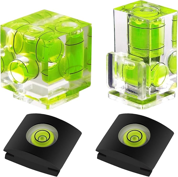 Anwenk Hot Shoe Level Camera Bubble Level Hot Shoe Spirit Level Hot Shoe Cover (Includes 3 Axis Bubble Level, 2 Axis Bubble Level and 1 Axis Hot Shoe Cover) Combo Pack