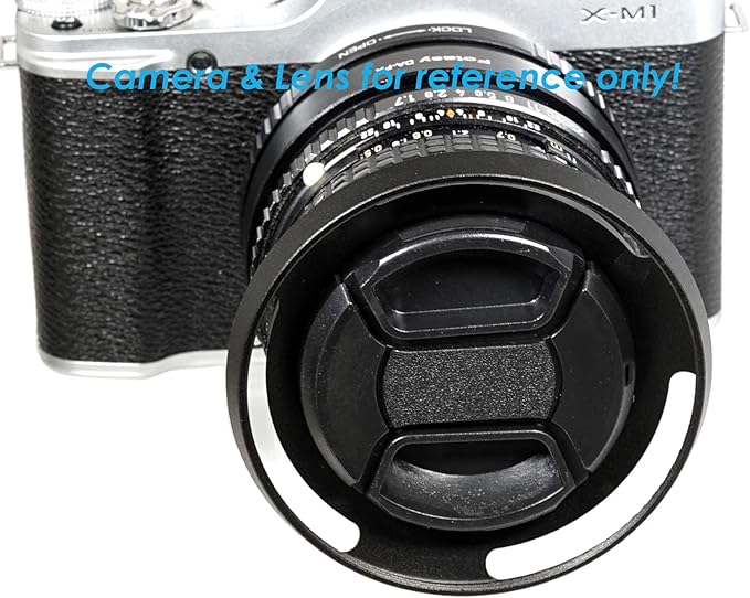 Fotasy 37mm Slim Low Profile Designed Metal Curved Metal Screw-in Lens Hood Shade for Leica Leitz Voigtlander Canon Fuji Nikon Olympus Panasonic Pentax Sony, 37 mm Hood