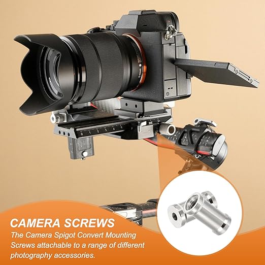 PATIKIL Camera Spigot Screws Converter 1/4" to 3/8" Female to Female, 3 Pack Tripod Screw Adapters Spigot Stud for Light Stand Hot Shoe Cold Shoe Adapter Ball Head Flash, Black