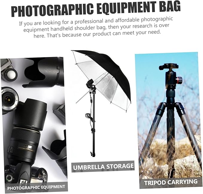 Oxford Fabric Tripod Bag with Shoulder Strap Lightweight Photography Equipment Carrier for Monopod Light Stand and Outdoor Use Padded Protective Storage Pouch
