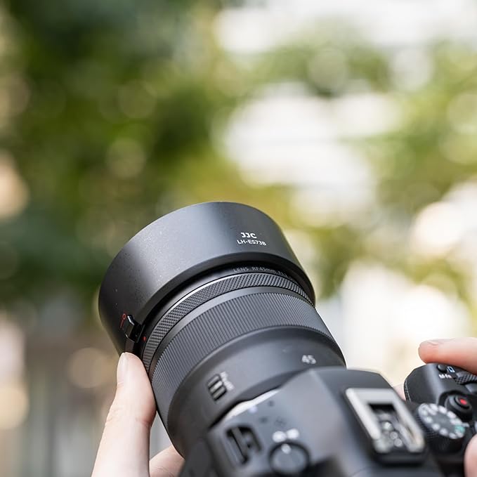 JJC ES-73B Reversible Lens Hood Shade Protector for Canon RF 45mm RF45mm F1.2 STM Replaces Canon ES73B, Compatible with 67mm Filters & Lens Caps, No Vignetting