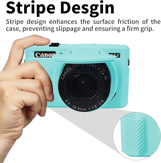 G7X Mark II Case, Protective Case for Canon Powershot G7X Mark II Digital Camera, Removable Lens Cover Silicone Sleeve Soft Camera Cover Rubber Protective Body Skin- Blue