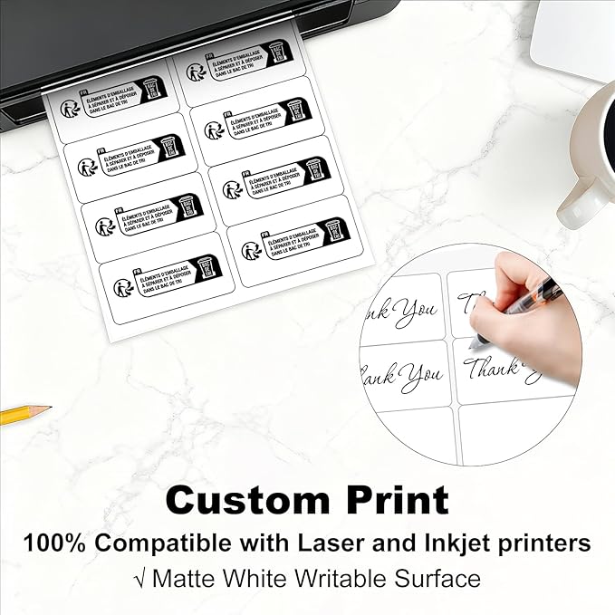 2" x 4" Shipping Address Labels for Laser Inkjet Printer, Mailing Label White for Package or Envelope, Printable Label Sheet 5163 8163 (50 Sheets 500 Labels)