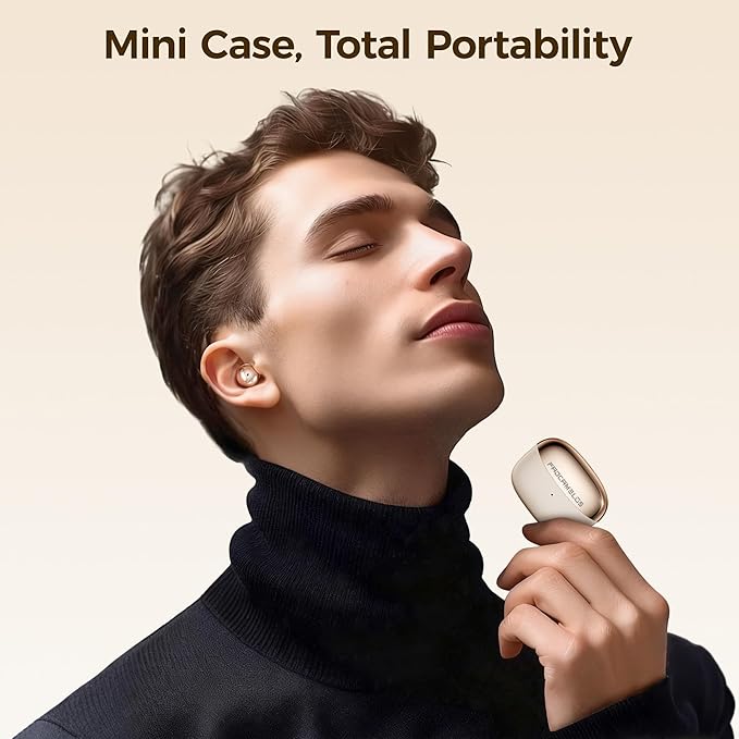 Aesthetic 2-in-1 Wireless Earbuds, Bluetooth 6.0 Ultra-Mini Stylish Headphones for Sleep & Day, Built in Mics & Enhanced Bass Earphones, IPX5 Waterproof All in Comfortable Ear Buds