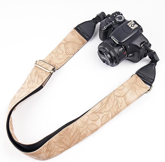 QIELIZI Lifestyle Camera Strap,Vintage Adjustable Vintage Neck & Shoulder Strap for All DSLR Cameras