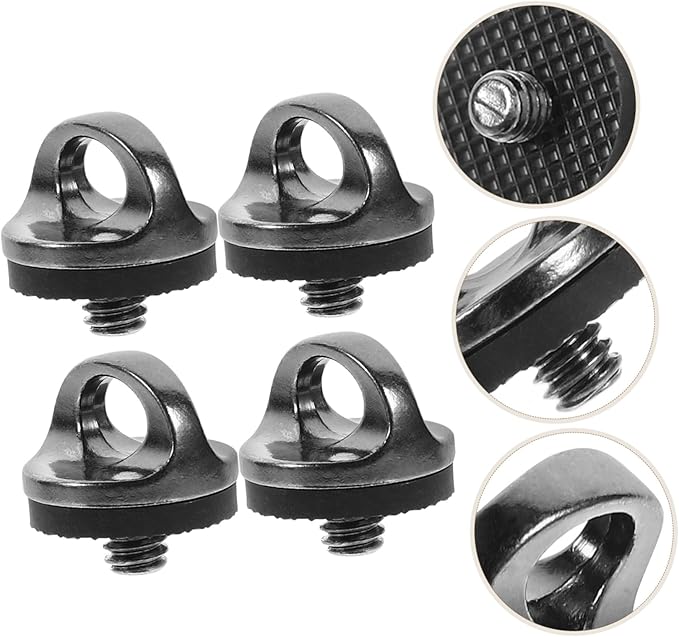 DOITOOL 4pcs Camera D-Ring Screw Accessory for Tripod Quick Release Plate Deep Grey Photography Mounting Hardware for DSLR and Mirrorless Cameras