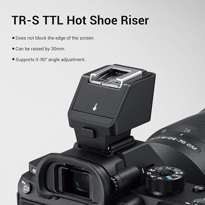 Godox TR-S TTL Camera Flash Hot Shoe Riser for Sony, Compatible with Godox iT30Pro iT20 iT22 IM20 IM22 IM30, 0-90° Tilting Head for Soft Bounce Light and Direct Flash