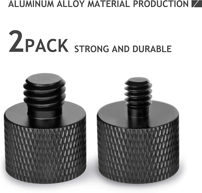 Mic Screw Adapter - 5/8 to 1/4 & 5/8 to 3/8 Adapter Set for Microphone Stand to Tripod and Camera
