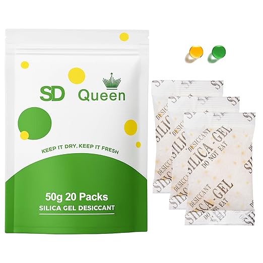 20-Pack 50g Large Silica Gel Packs – Heavy Duty Premium Reusable Moisture Absorbers with Color Indicator for Closets, Totes, Safes & Electronics