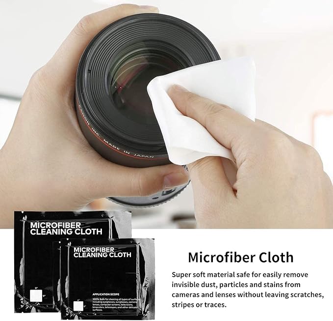 KuuZuse Professional DSLR Camera Cleaning Kit with APS-C Cleaning Swabs, Microfiber Cloths, Camera Cleaning Pen, for Camera Lens, Optical Lens and Digital SLR Cameras.