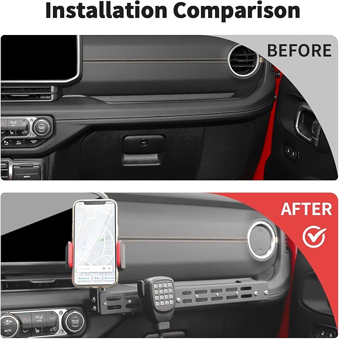 JWWY for Jeep JL Center Console Passenger Grab Handle Phone Mount Adjustable Phone Holder Expansion Multi-Function Bracket for 2024 Jeep Wrangler JL JLU & Gladiator JT 4xe Interior Accessories