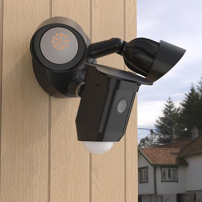 HOLACA Sun Rain Shade Camera Cover for R-ing Floodlight Cam Wired Plus (2021 Release), Black