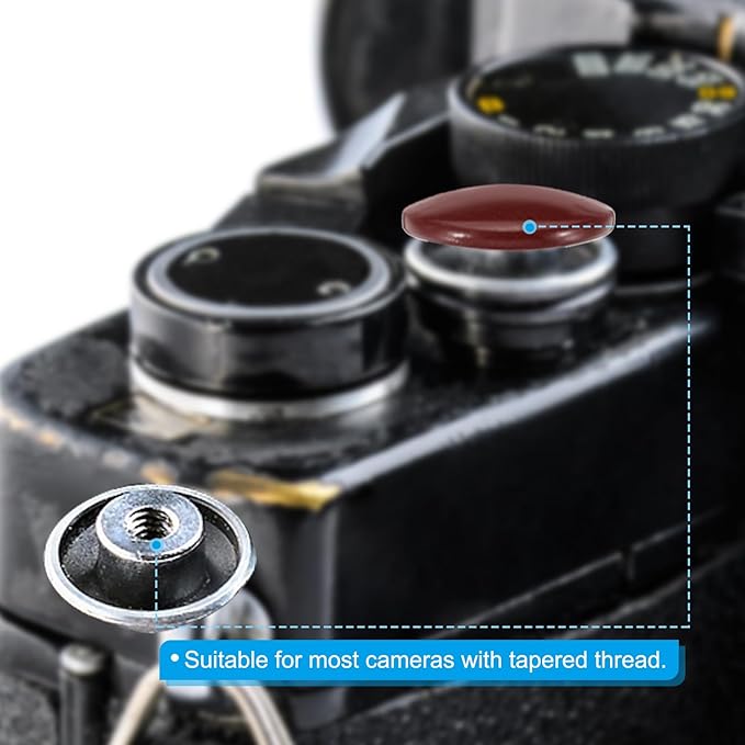 PATIKIL Camera Shutter Button, 3 Pack Soft Shutter Release Button Pure Copper Camera Button Convex Suitable for Nikon for Fujifilm for Leica DSLR/SLR Camera, Dark Red