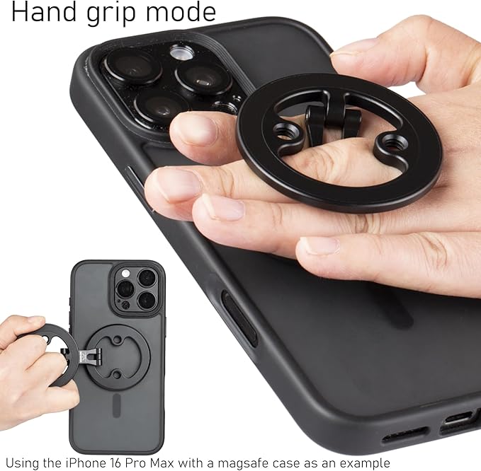 Dual Ring Magnetic Phone Holder– Ultra-Compact, Foldable, and Durable Aluminum Alloy Phone Stand for iPhone 12 13 14 15 16 (Compatible with MagSafe Cases)