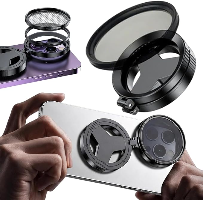 Anti-Glare Magnetic Phone Filter, 52mm Rotatable Expandable Cpl Polarizing Filter, Quick Mount, Reduces Reflections Enhances Colors (1pc)