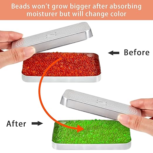 Patelai 3 Pieces 40 Gram Silica Gel Dehumidifier Desiccant Silica Gel Canister Reusable Absorber Orange Desiccant Canisters (Orange to Green), for Car, Closet, Cabinet, Bag, Storage Box