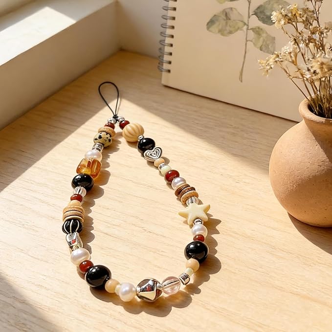 Beaded Camera Wrist Strap Cute Digital Camera Charm Lanyard Phone Charms Strap Beaded Camera Chain for Phone Bag Keychain