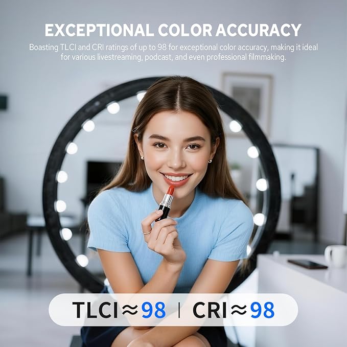 Godox Litemons LE300Bi 300W Bicolor LED Video Light, 58900Lux@1M Studio Light with APP Control, 11 FX Effects, 2800K-6500K 0-100% Brightness Bowens Mount LED(White)