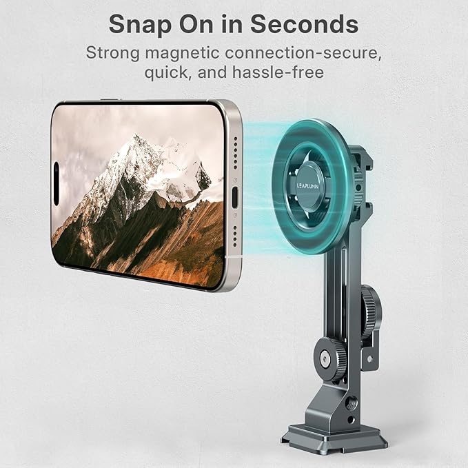Magnetic Phone Tripod Mount for Pocket 3 - Aluminum Phone Mount with Cold Shoe & Arca Swiss Quick Release Plate, Large Screen Monitor Solution for Vlogging Shots
