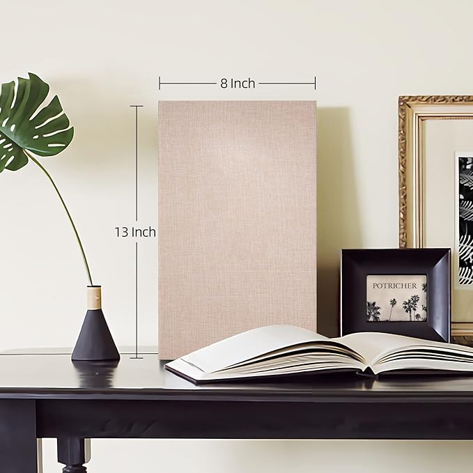 potricher Photo Album for 4x6 300 Horizontal Pockets Linen Cover Small Capacity Picture Book for Family Wedding Baby and Anniversary (Beige)