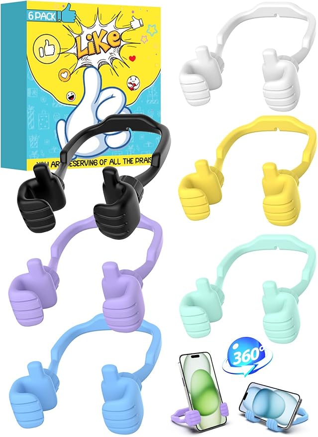Easter Basket Stuffers Gifts for Adults Men Women: Teens Girls Boys Gifts for Kids Thumbs Up Lazy Cell Phone Stand Holder for Desk Funny Gift for Dad Mom Wife Husband Teenage Cool Gadget Trendy Stuff