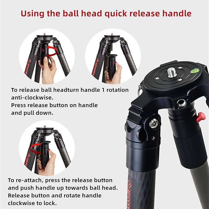 IFOOTAGE Gazelle TC9 Carbon Camera Tripod, 65" Professional Video Tripod,Komodo K7 Fluid Tripod Head, Heavyweight Fluid Video Head,for Professional Photography,Vlogging and Video Production