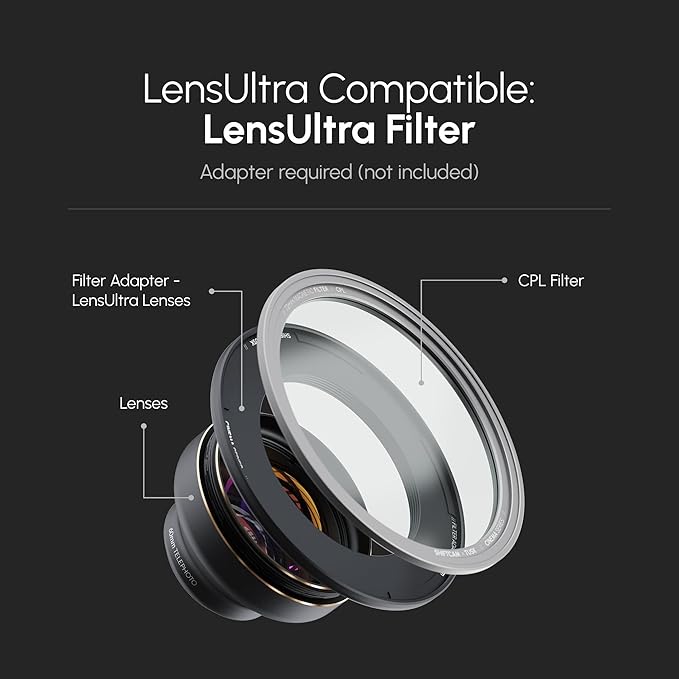 ShiftCam 72mm Magnetic CPL Filter – Rotating Polarizer for Glare & Reflection Control –Richer Color & Clearer Detail – Pro Photo & Video for iPhone & Android – Compaitble with LensUltra