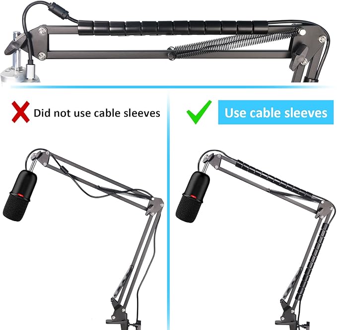 HyperX SoloCast Mic Boom Arm Stand - Professional Adjustable Scissor Microphone Boom Arm with Cable Sleeve Compatible with HyperX SoloCast Microphone by YOUSHARES