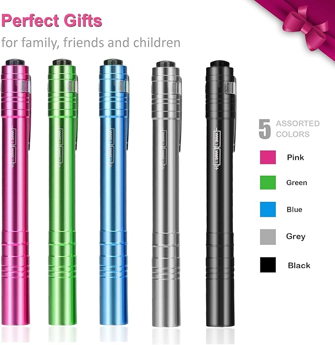 15-Pack LED Penlight - Pocket Bulk Pen Light Flashlight with Clip, 30-Piece Dry Batteries Included, Mini Pen Light for Inspection, Repairing, Camping and Training Course (15-Pack)