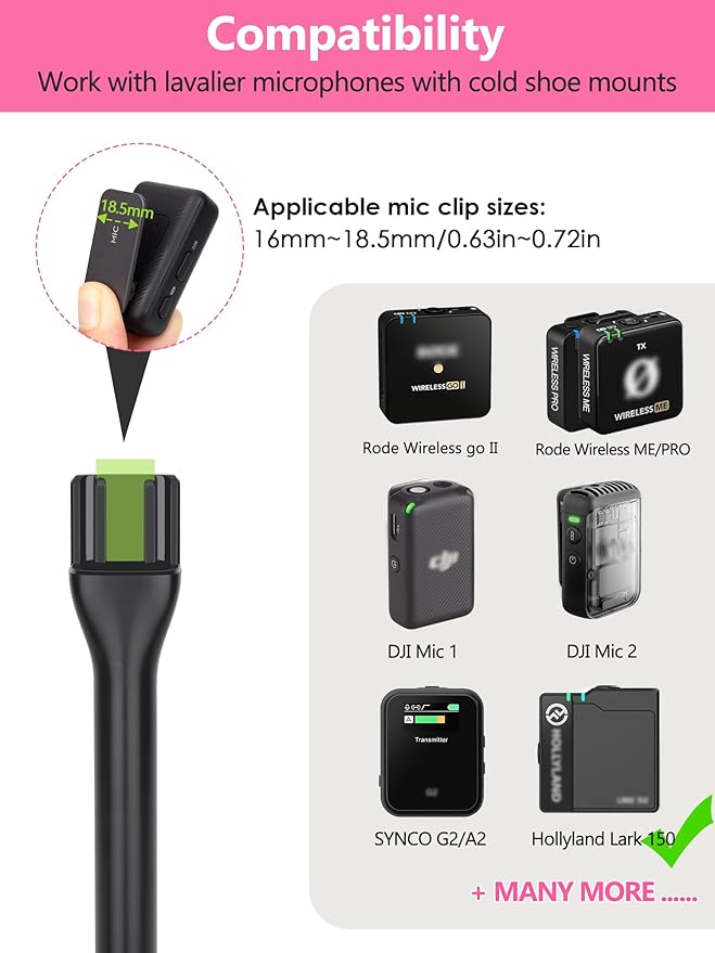 YOUSHARES Handheld Adaptor with Foam Cover, Compatible with Rode and DJI Wireless Microphones for Interviews (Red Foam)