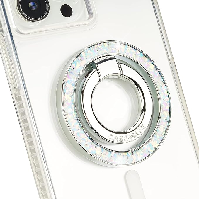 Case-Mate Magnetic Phone Ring Holder & iPhone MagSafe Stand -Removable MagSafe Phone Holder for Hand - Thin Collapsible Grip Ring for iPhone 17 Pro Max /16 Pro Max/15/14/13/S25 Ultra - Twinkle Diamond