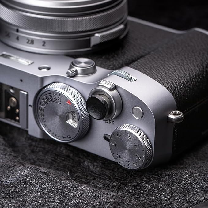 Camera Metal Shutter Release Button for Fujiflm X100VI,X100V,X-T3,X-T2,X-T30,X-PRO1,X-PRO2,X-PRO3,X-M5 X-E5 X-Half,for LeicaM10,M9,for Nikon Df DSLR/SLR (Black)