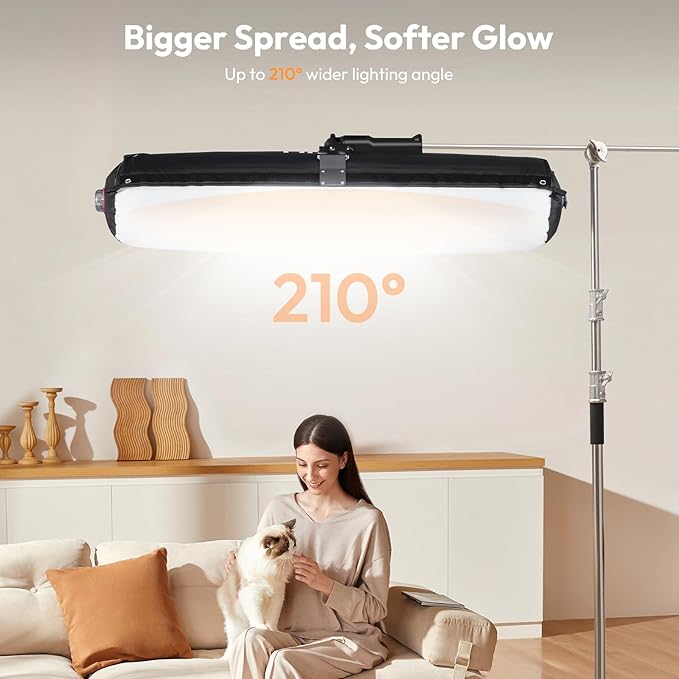 Ulanzi AL120 120W Bi Color Inflatable Tube LED Video Light with Remote, 2700K-6500K CRI96, 10 Effects, Portable Soft Box Light for Photography/Video/Live Stream/YouTube