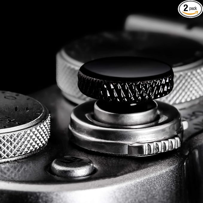 Camera Shutter Button (2 Pack/Black) Upscale and Delicate Soft Shutter Release Button