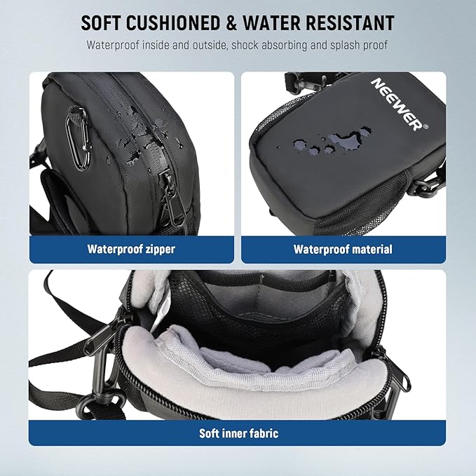 NEEWER Camera Sling Bag, Water Resistant Lightweight Compact Travel Case Crossbody for Photographers, Compatible with DJI Osmo Pocket 3 DSLR Mirrorless Small Photography Accessories, PB13