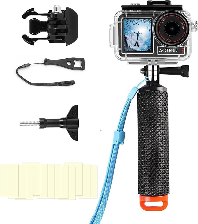 BO&DQQ Underwater Waterproof Case Compatible with DJI Osmo Action 5 Pro/Action 4/Action 3, 164FT/50M Dive Diving Housing Cover Shell with Camera Handle Mount Accessories Kit