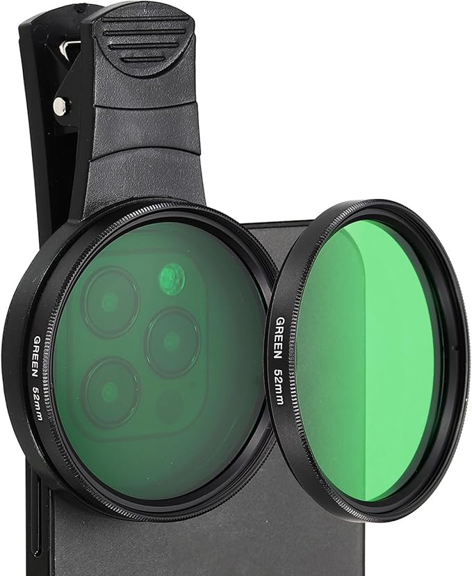 PATIKIL 52mm Phone Camera Lens, Clip-On Full Color Filter Circular Polarizing Lens for Most Smart Phones and DSLR Cameras, Green