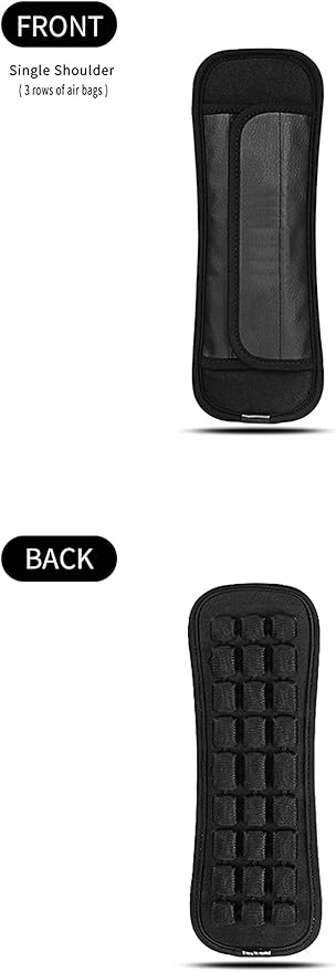 Updated Shoulder Strap Pad Detachable with 3 rows Decompression Air Cushion, Ventilated, Quick-dry, Non-slip for Messenger, Laptop, Camera, Bags, Duffel, Guitar, Backpacks (Black) (10.24x3.54in | 1pc)
