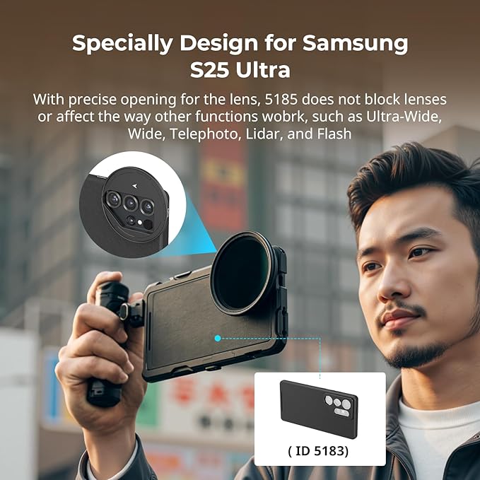 SmallRig FilMov 67mm Magnetic Filter Adapter for Samsung S25 Ultra, Quick Release Adsorption Design Wide Angle Unobstructed, Compatible with 67mm Filter - 5185