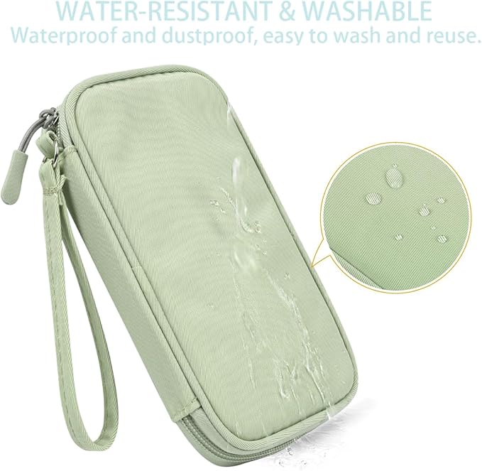 Small Cable Organizer Bag, Travel Cord Charger Organizer Case Waterproof Accessories Pouch, Electronic Carrying Case Bag for Cable, Cord, Charger, Phone, Power Bank, Earphone (Mint Green)