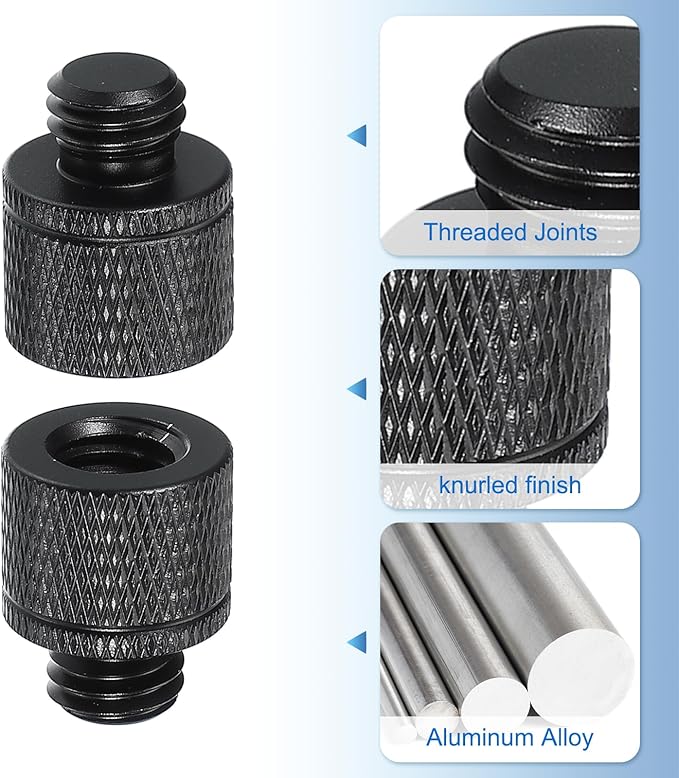 PATIKIL Tripod Screw Adapter 3/8" Female to M10 Male, 4 Pcs Tripod Nut Connectors Camera Mount Screw Camera Double Head Converter for Microphone Holder Magic Arms Accessories, 20 mm