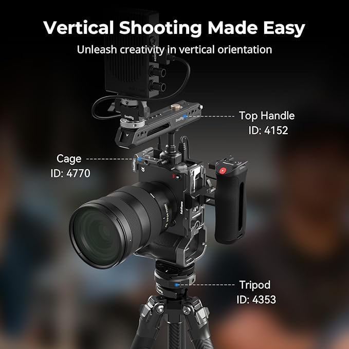 SMALLRIG Side Handle for Arca-Swiss with Recording Trigger, 3 Control Cable, Fit for Sony A7 III/ FX3/ A6600, for Canon R5II/ R5C, for FUJIFILM X-H2S/ X-T5, for Panasonic S5 II/ GH5-5694